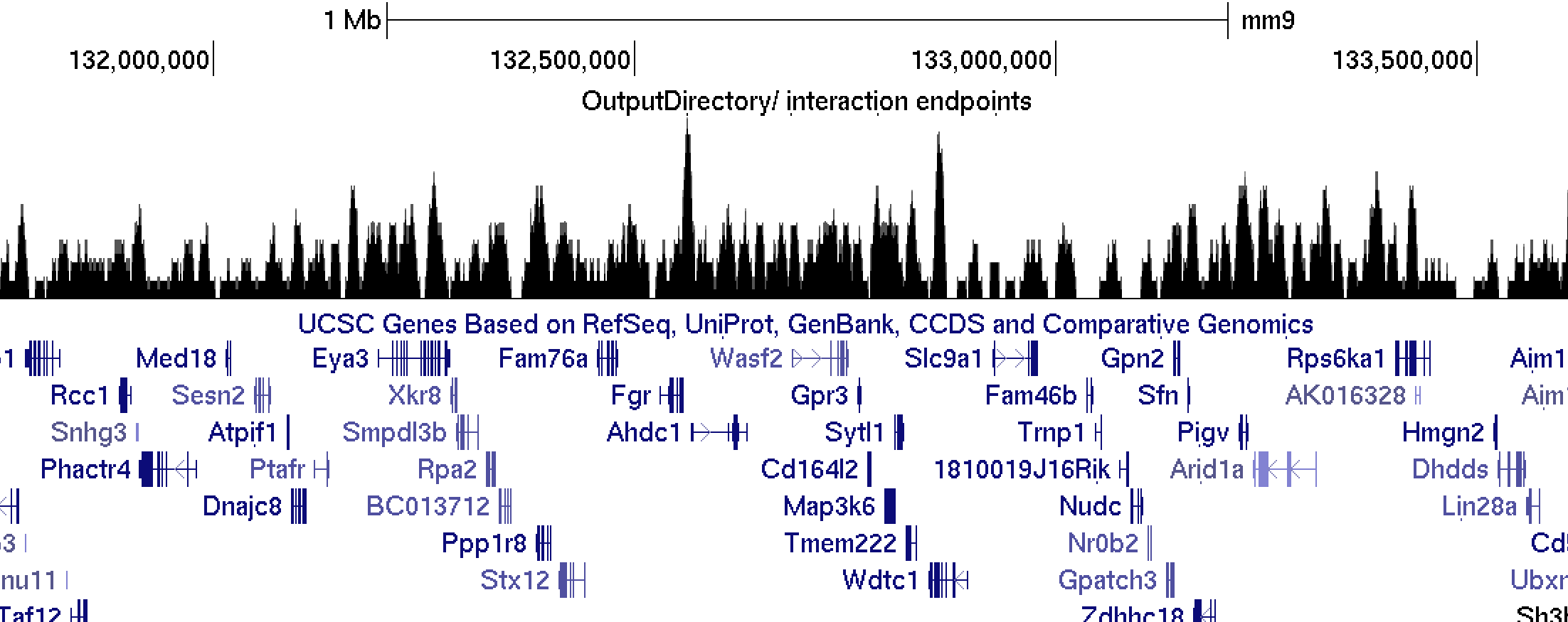 Interaction Endpoint bedgraph